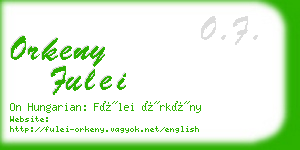 orkeny fulei business card